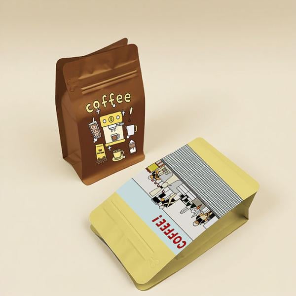 Coffee beans eight-side seal flat bottom bag